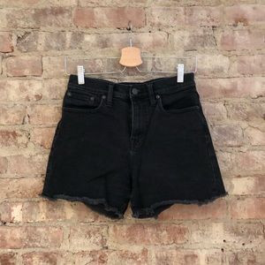 Madewell Mid-waist Black Denim Cutoff Shorts
